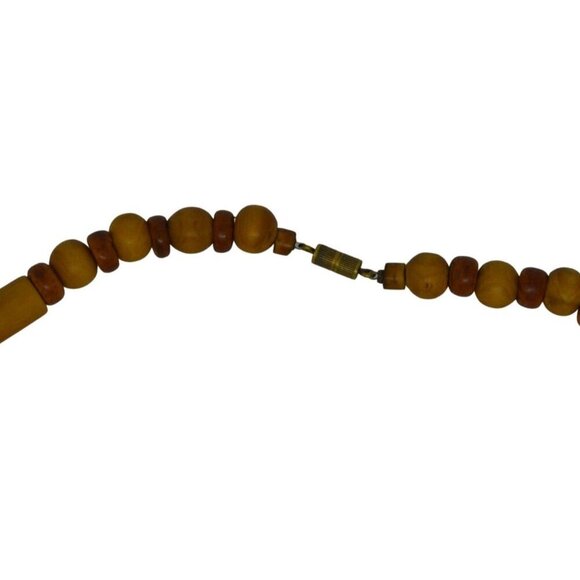 Boho Chunky Beaded Multistrand Wood Necklace Manitee Length - Picture 3 of 8